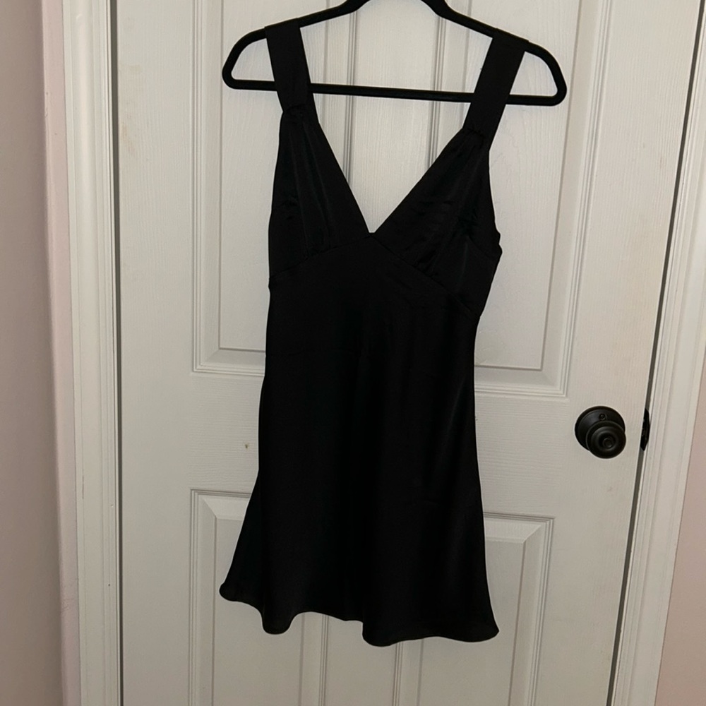 Black silky mini dress from Abercrombie